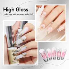 MIZHSE silver gel stroke swatch showing metallic shimmer and smooth coverage
