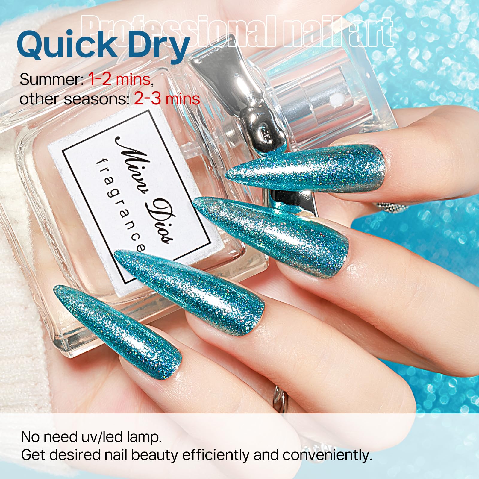 MIZHSE close-up glitter texture highlighting sparkling particles
