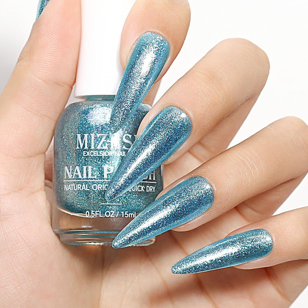 MIZHSE bottle next to base and top coats suggesting longer wear