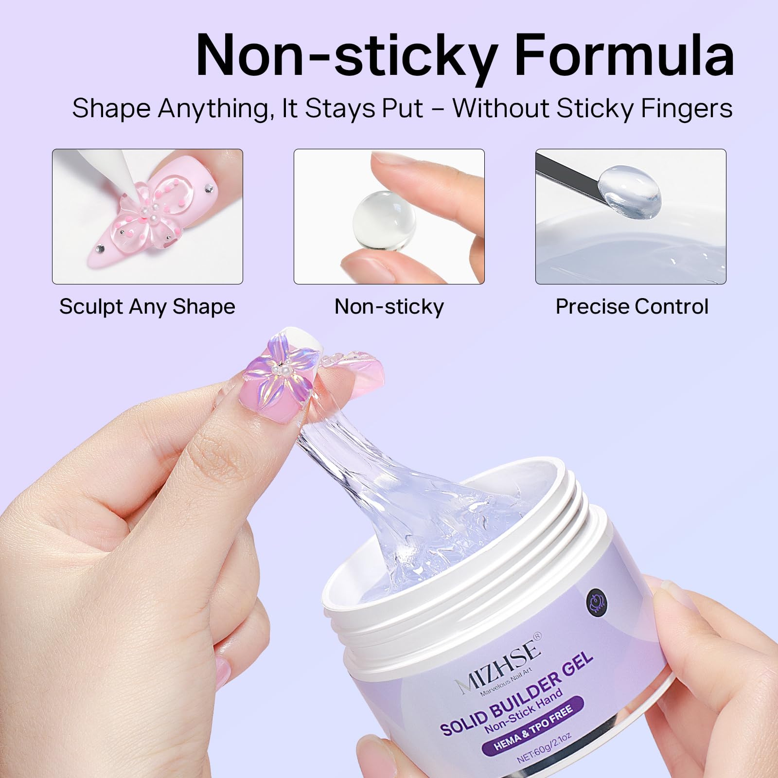MIZHSE gel being shaped with silicone pen for precise control