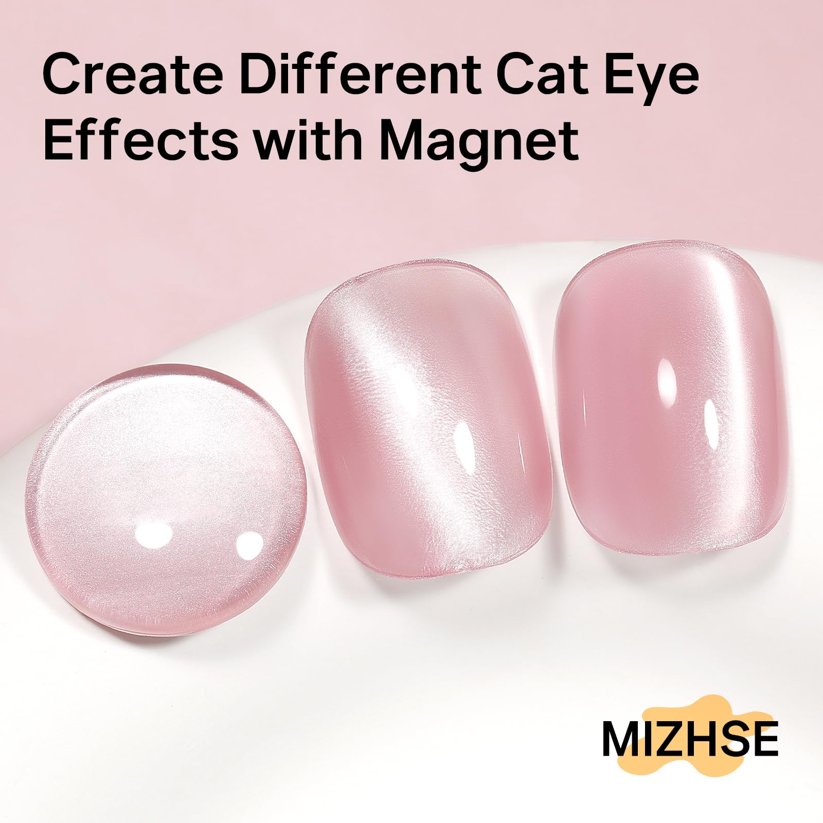 MIZHSE magnet held above nail creating visible cat eye effect