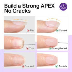 Applying MIZHSE gel to nail tip, demonstrating extension technique and strong bond