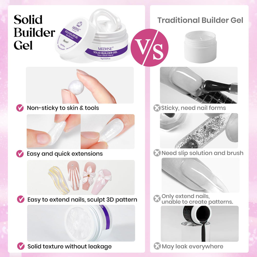 MIZHSE nail extension in process demonstrating easy dual-form application