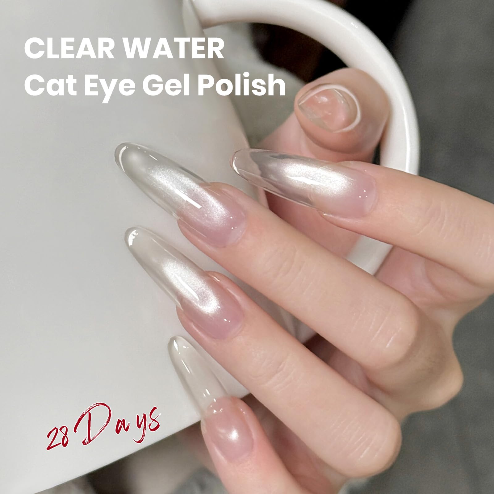 MIZHSE nail in use with visible cat-eye shimmer for dramatic shine