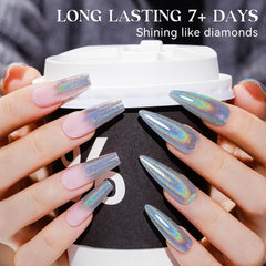 MIZHSE nail swatches at angles showing chrome and iridescent benefits