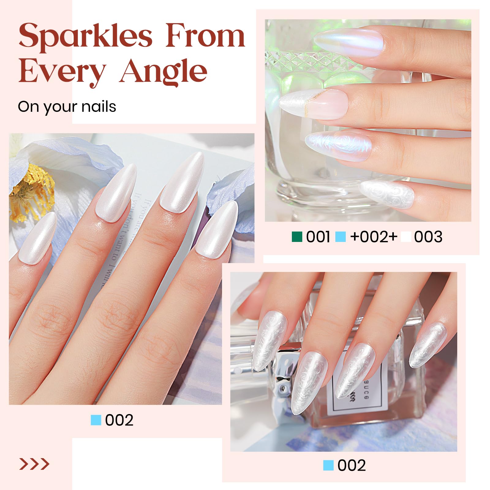 MIZHSE painted fingernails in use with aurora shine for stylish look