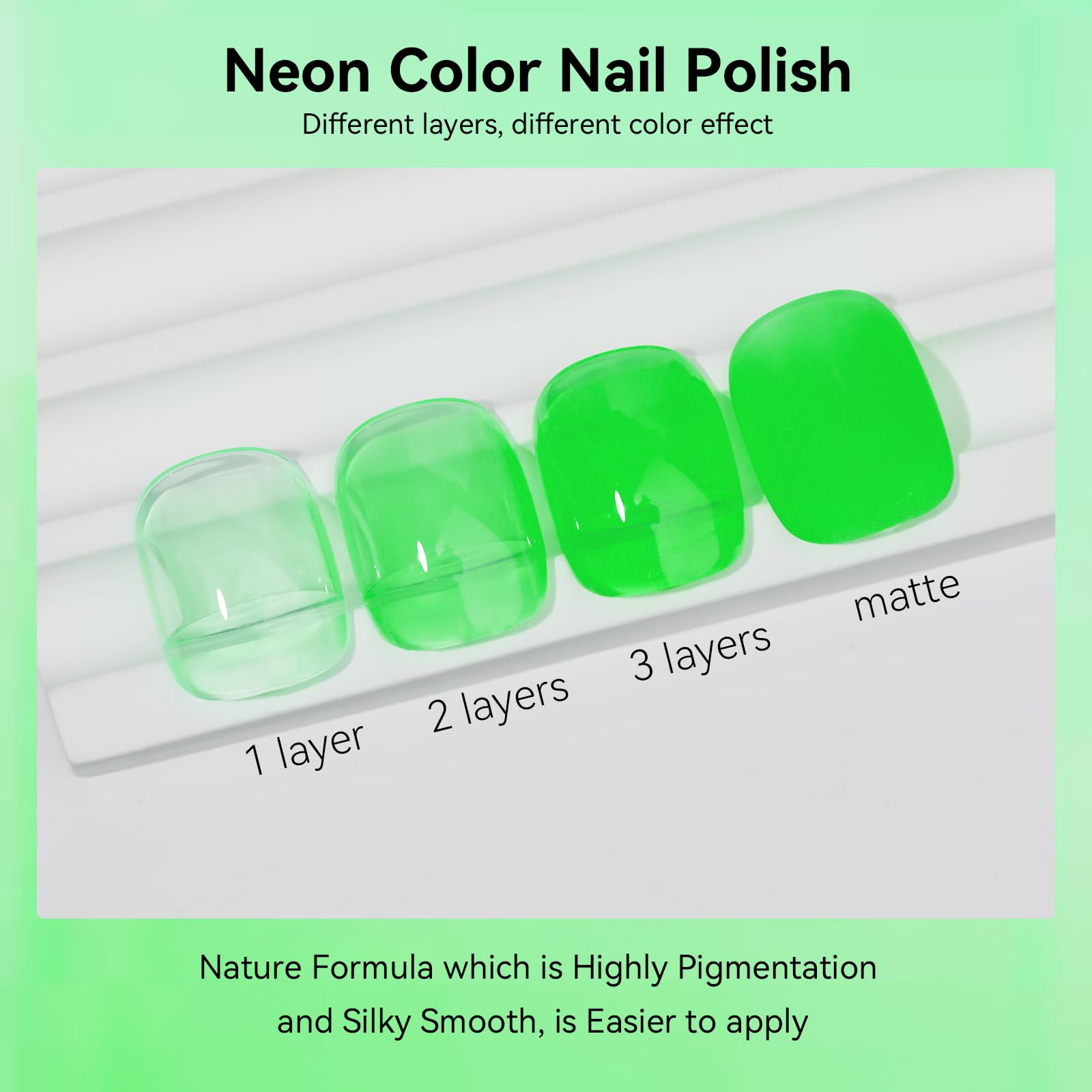 MIZHSE nail swatch on hand showing vibrant finish and quick-dry benefit