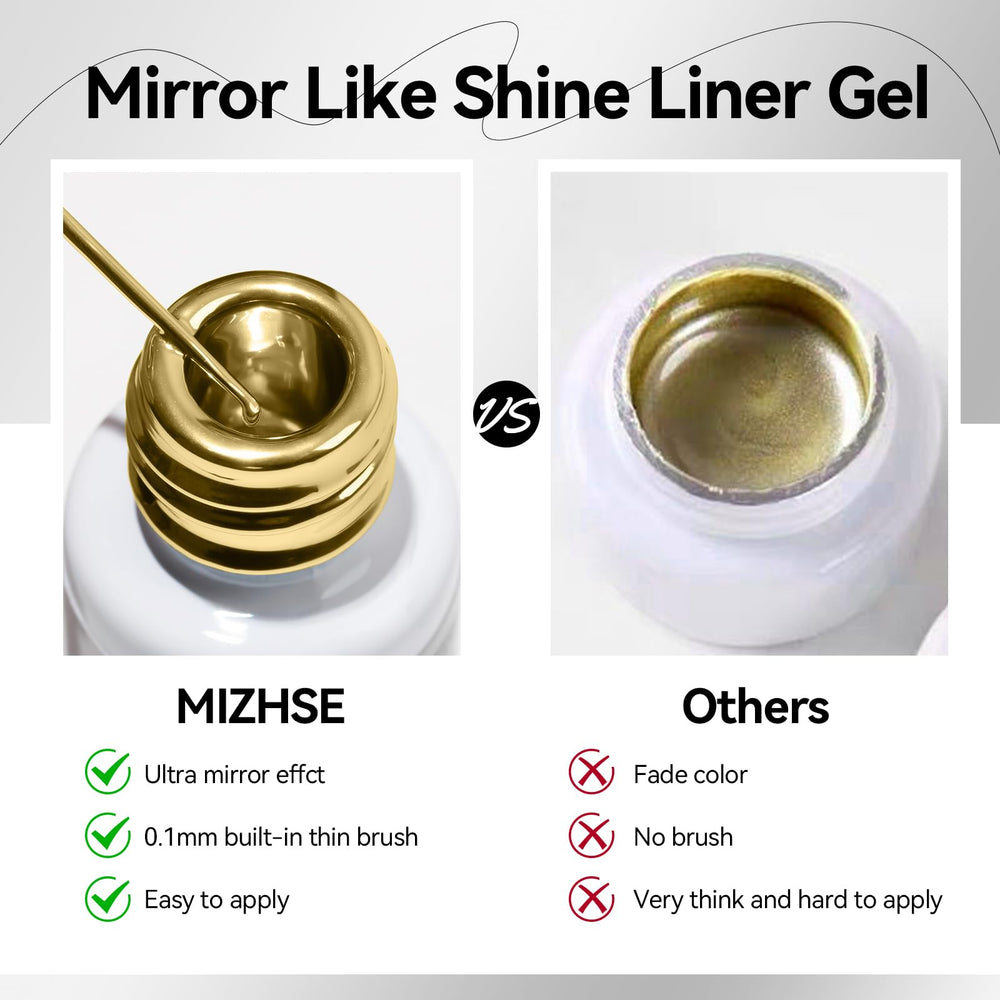MIZHSE applied on a nail tip for French swipe demonstrating crisp edge results