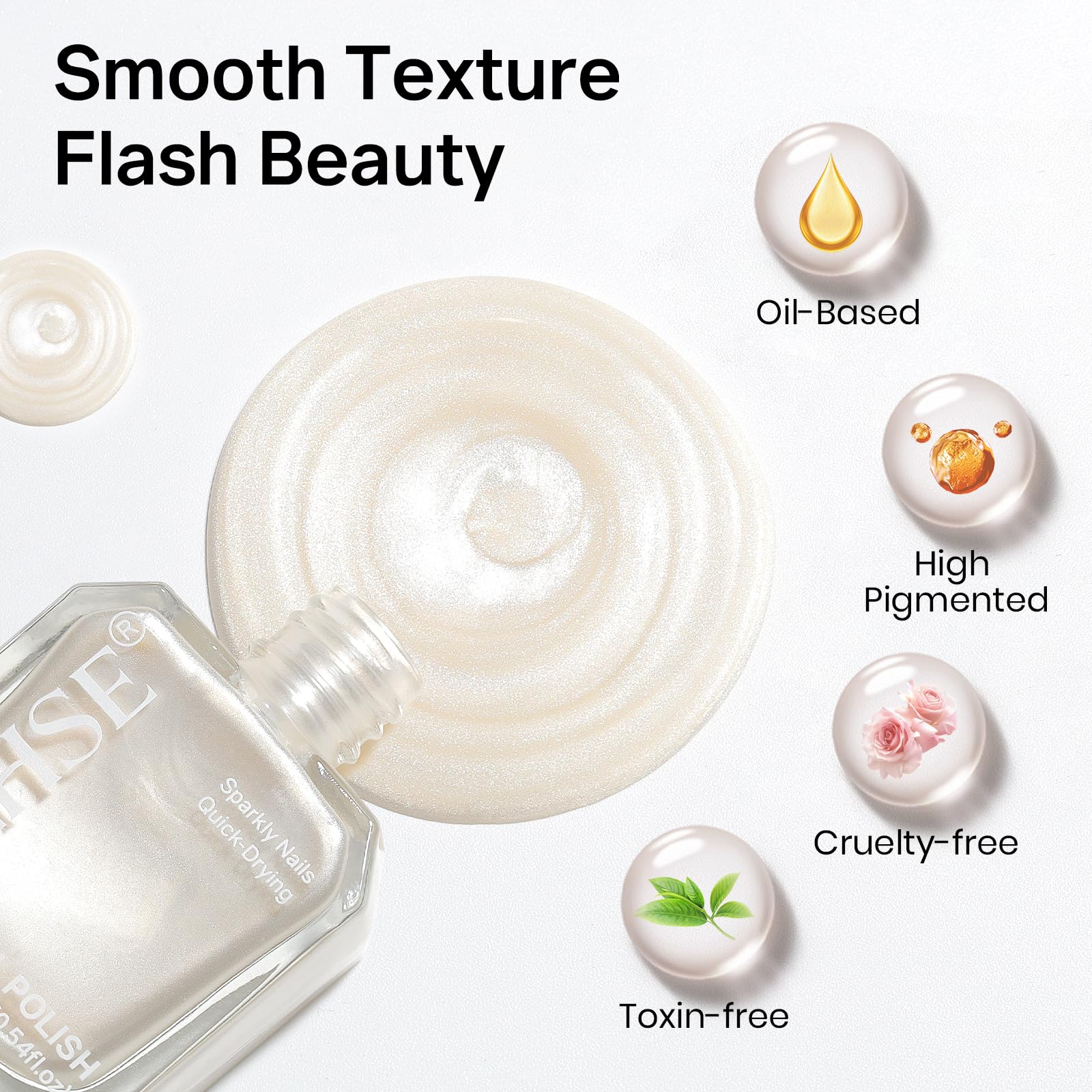 MIZHSE brush and cap detail displaying smooth applicator for precise, even coating