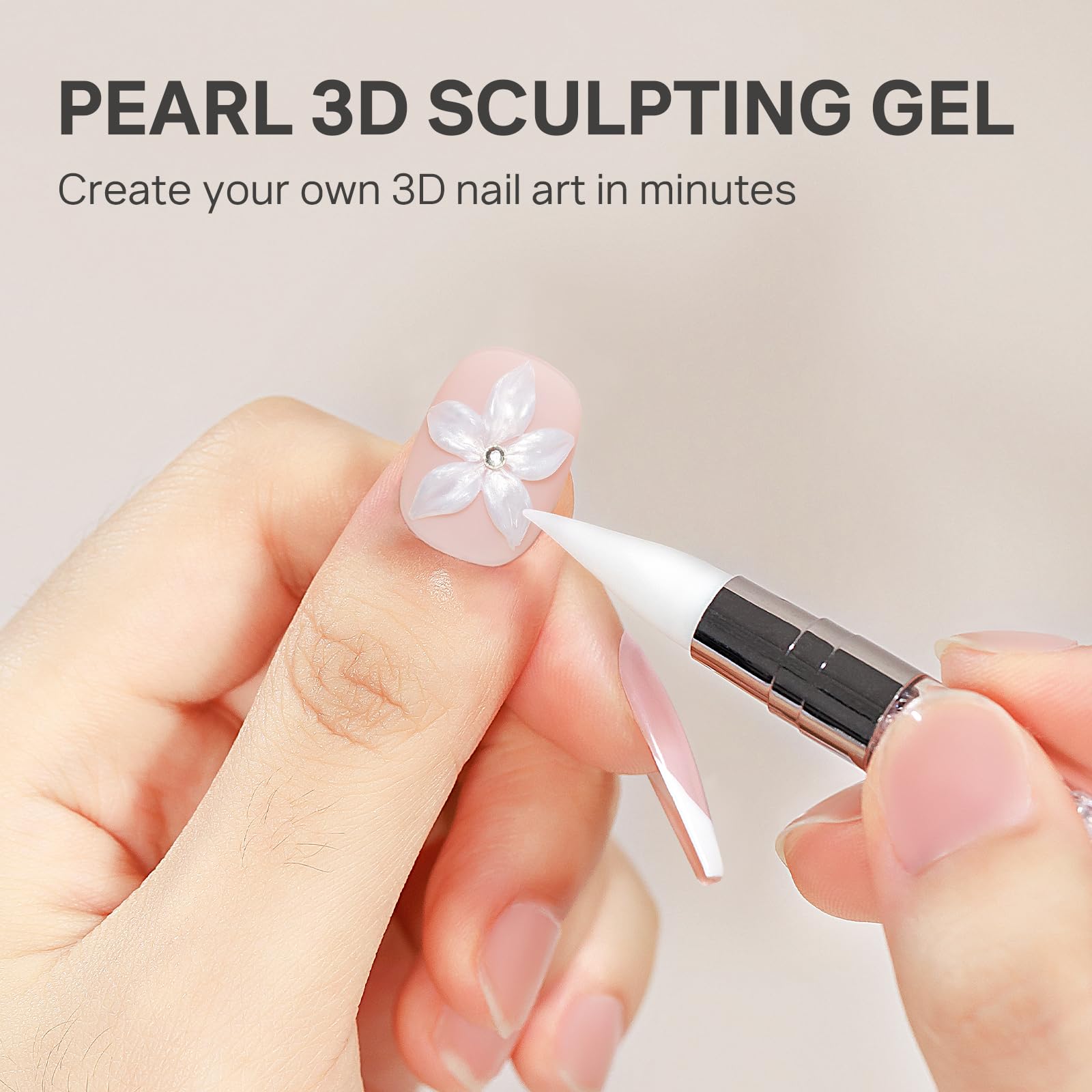 MIZHSE close-up texture of solid pearl gel illustrating easy sculpting