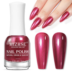 Opened packaging showing MIZHSE bottle and contents, indicating ready-to-use salon-quality polish