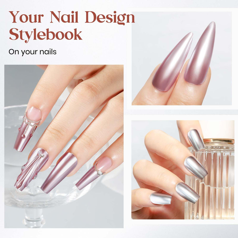MIZHSE used in nail art highlighting reflective finish and design versatility