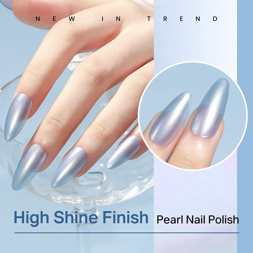 MIZHSE applied on fingernails in lifestyle shot showing glossy, salon finish