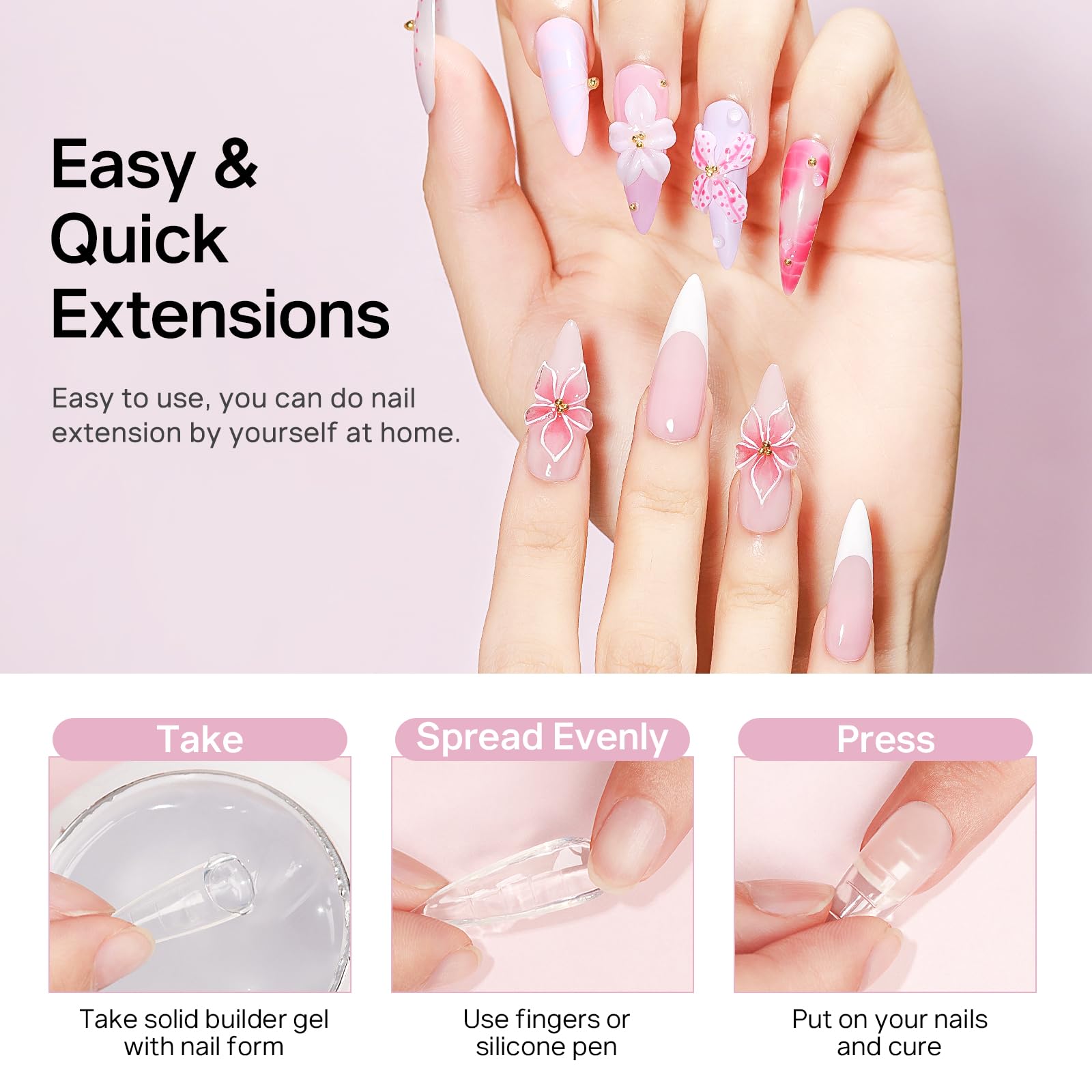 MIZHSE stack of 36 reusable nail forms for quick extensions and consistent shape