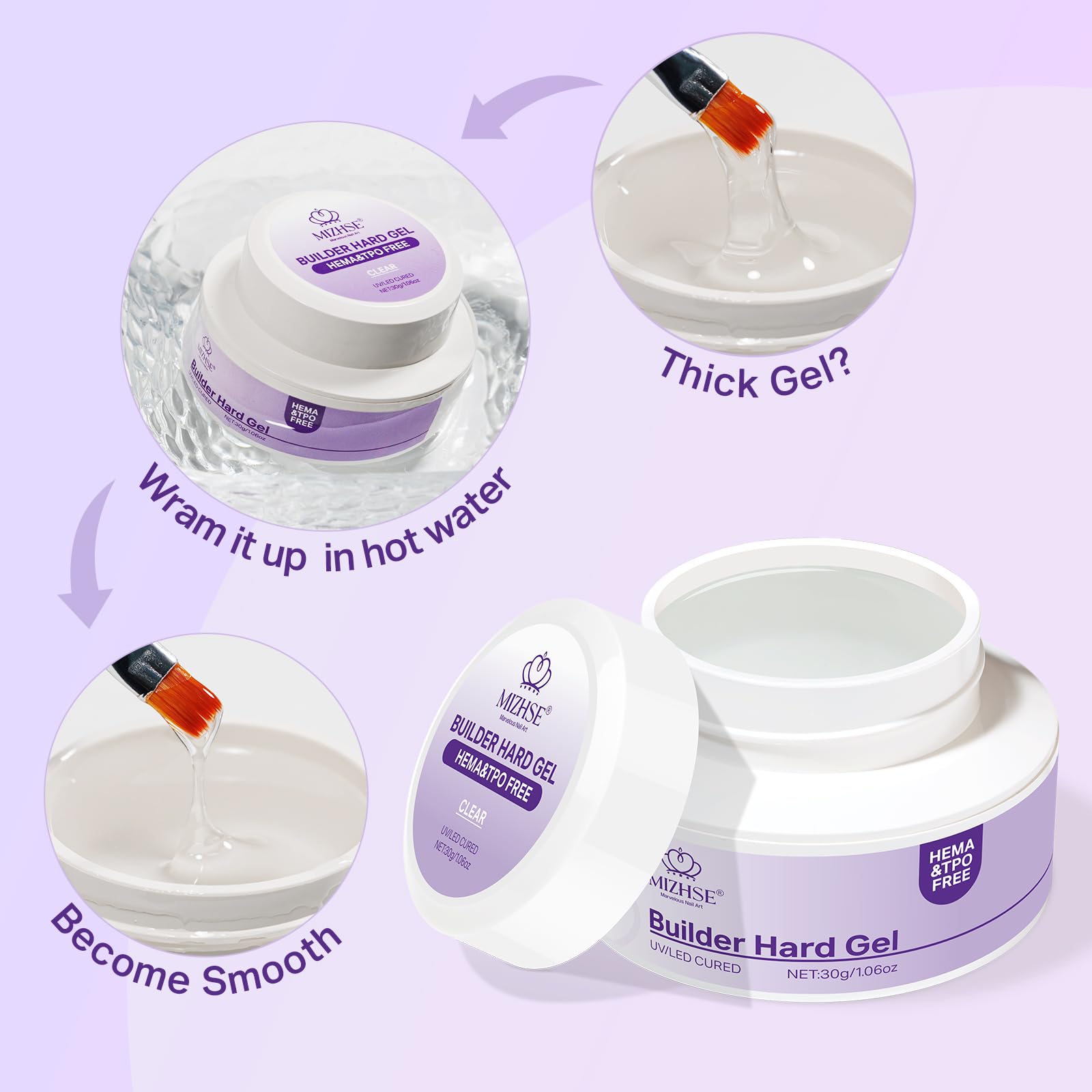 Salon workspace featuring MIZHSE gel bottle in use, professional-ready product setup