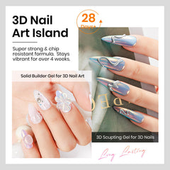 MIZHSE sculpted nail in use demonstrating raised 3D design and cured durability
