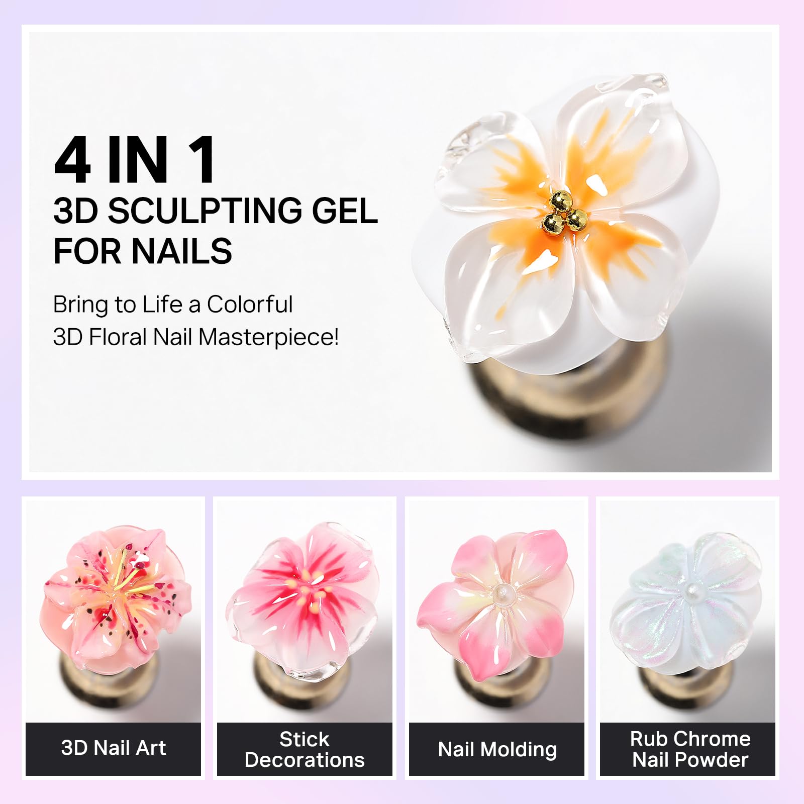 MIZHSE dual-end nail art pen and tool for easy 3D sculpting