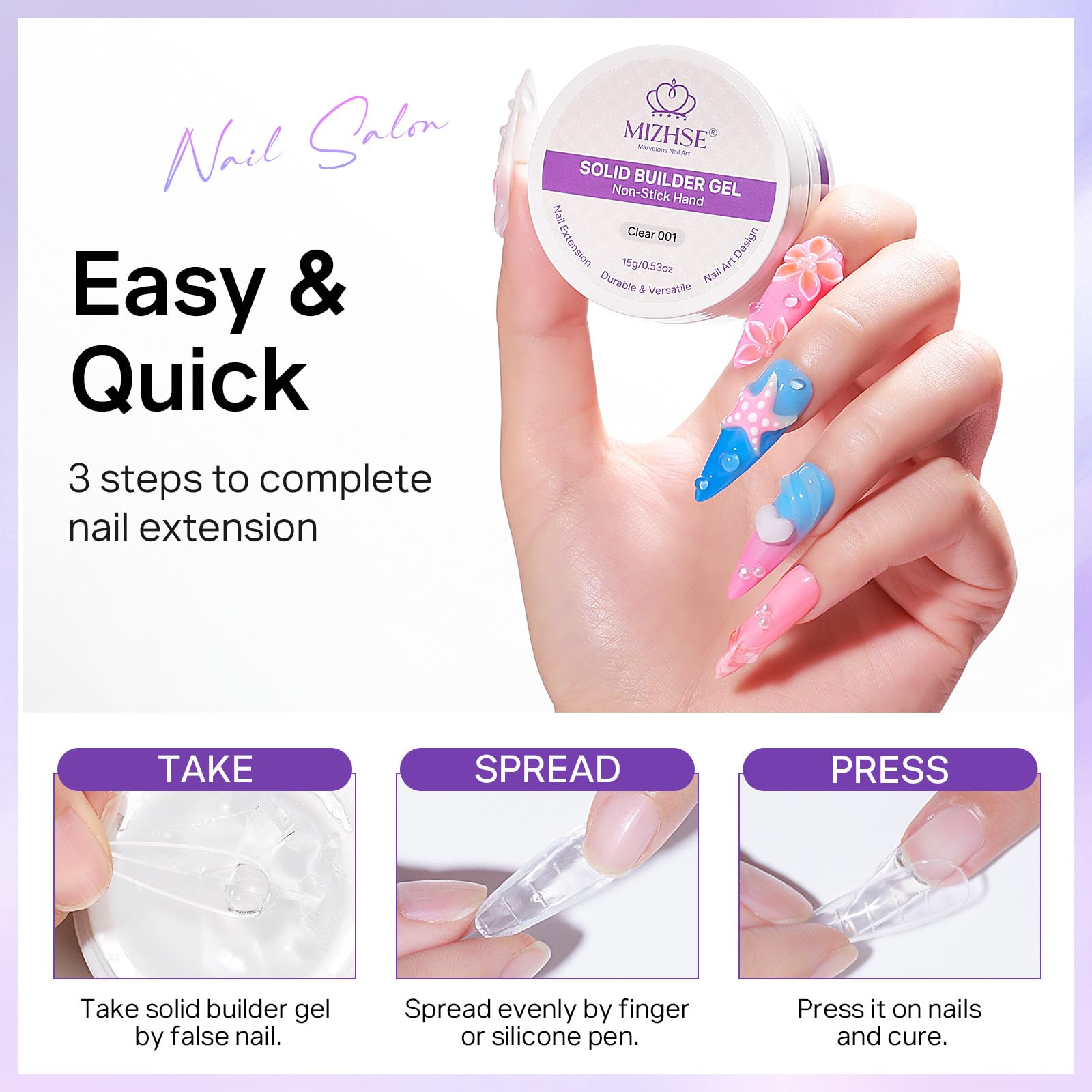 MIZHSE silicone pen and tools displayed for easy gel handling and fine detail work