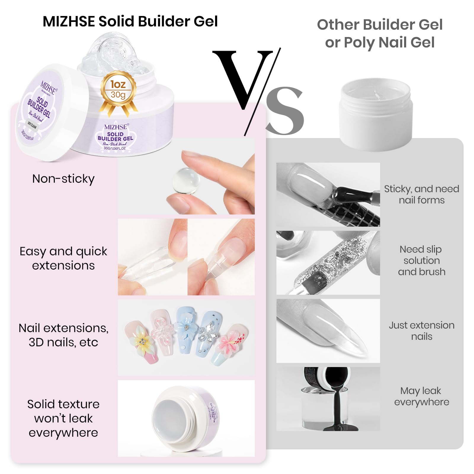 MIZHSE size comparison with hand illustrating jar quantity and scale for DIY