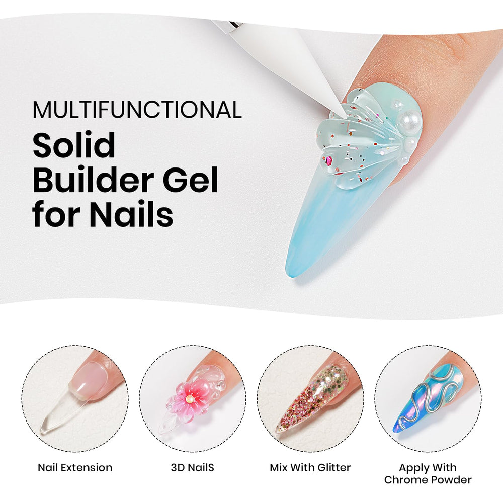 MIZHSE solid builder gel close-up displaying smooth texture for precise sculpting