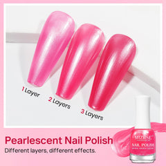 MIZHSE swatch on skin showing true pearl rose red color and high pigment payoff