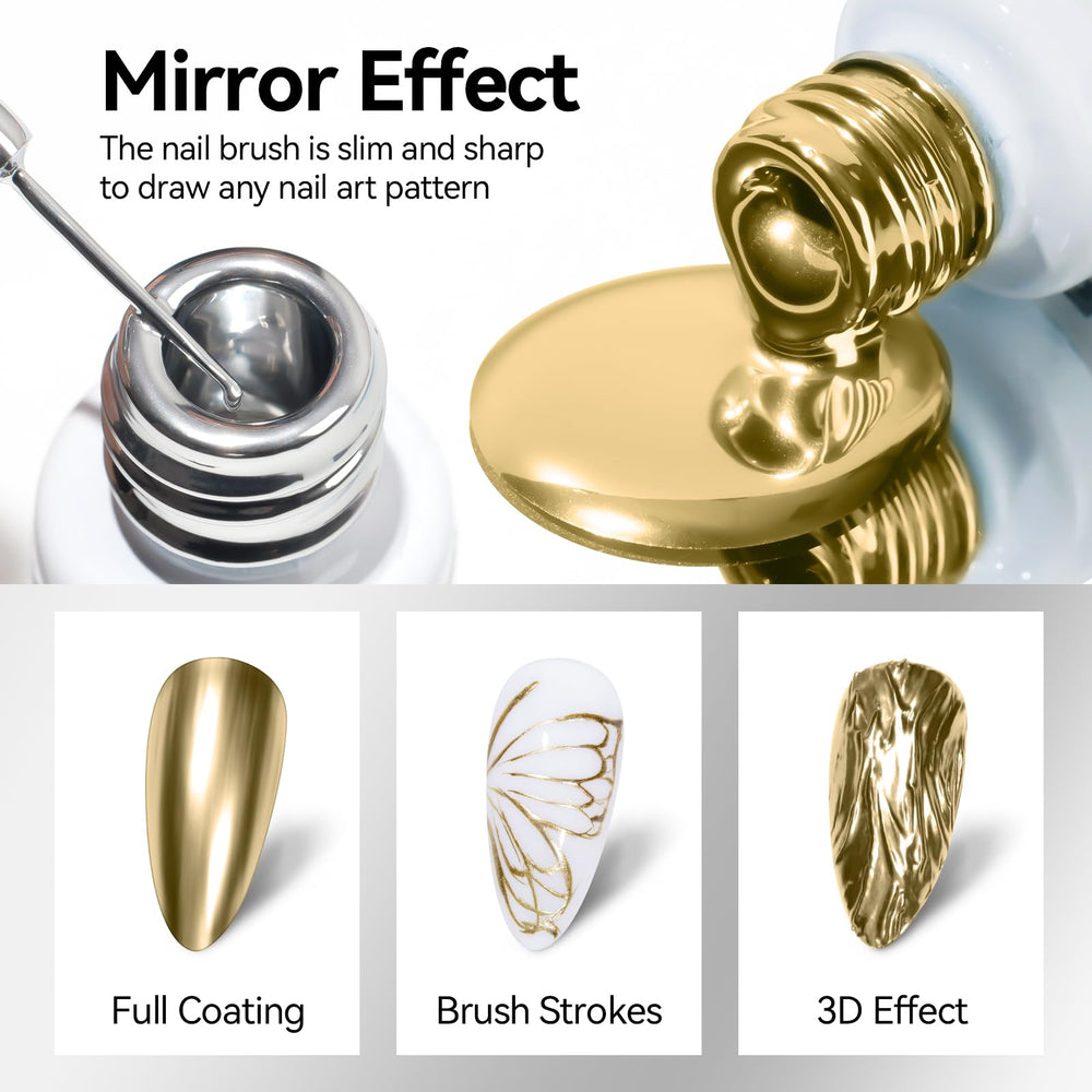 MIZHSE swirled metallic nail art in use highlighting sparkling visual impact