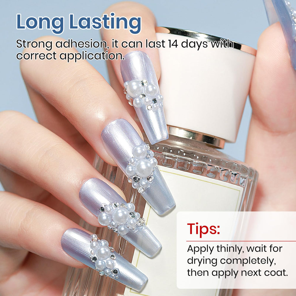 MIZHSE polish texture droplet displaying pearlescent particles and rich coverage