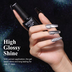 MIZHSE texture close-up displaying holographic glitter for multi-angle shimmer