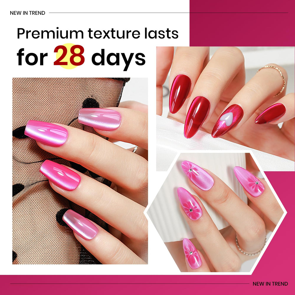 MIZHSE swatch panel highlighting glossy cat-eye texture and reflective finish