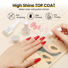 MIZHSE glossy top coat texture highlighting high-shine finish advantage