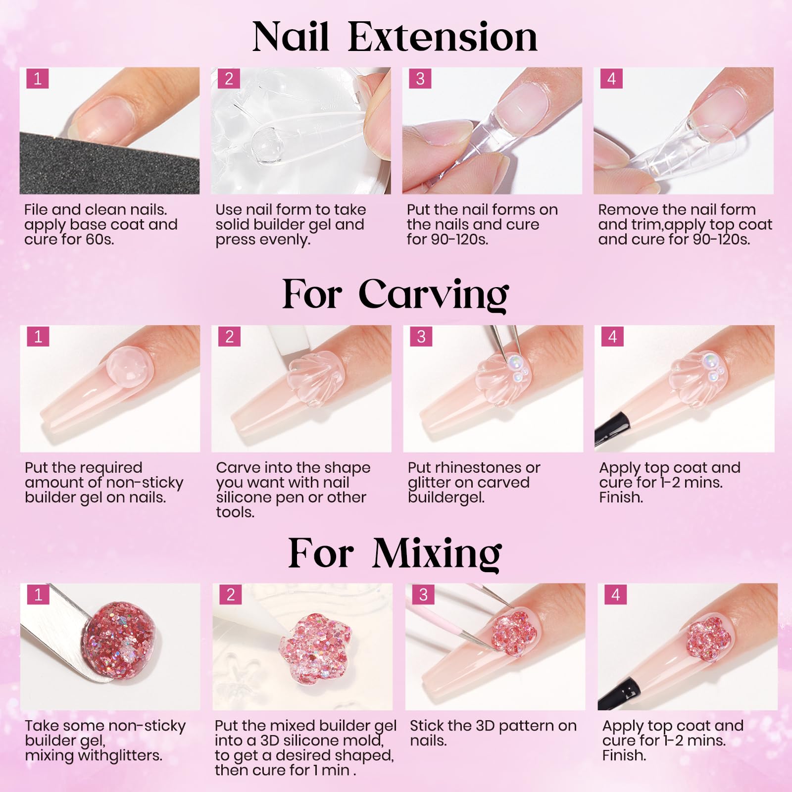 MIZHSE tools and accessories layout with nail file and forms for convenience