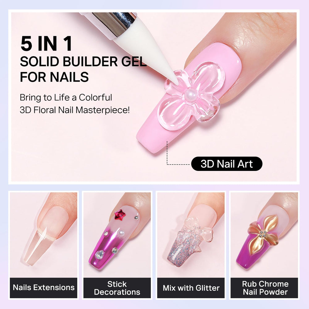 MIZHSE white solid gel close-up for precise 3D sculpting details