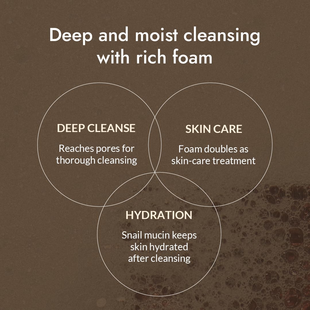 MIZON cleanser lather on palm illustrating easy foaming benefit
