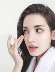MIZON nighttime routine scene showing soothing eye care benefit