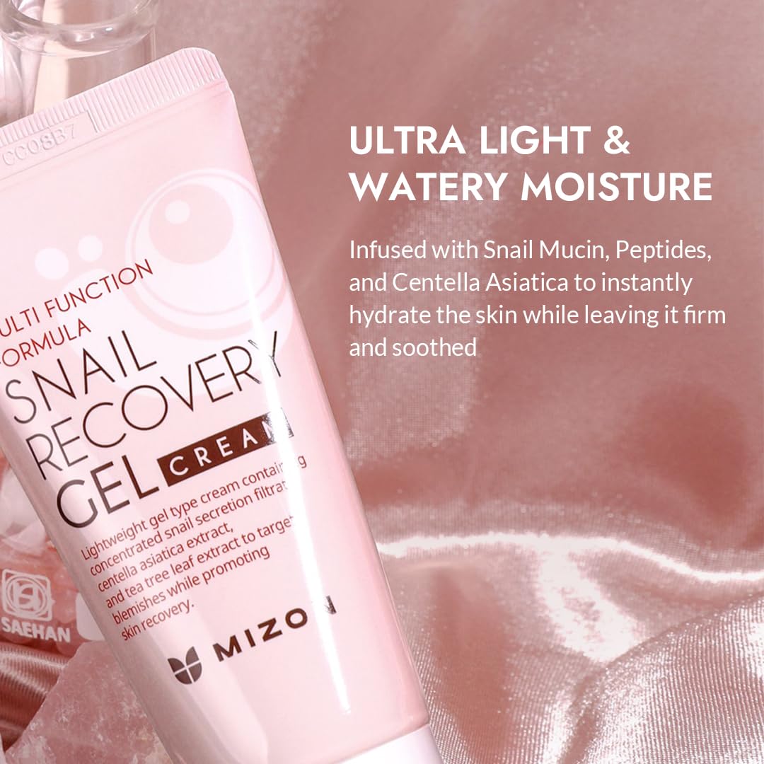 MIZON gel texture close-up showing lightweight absorbent finish