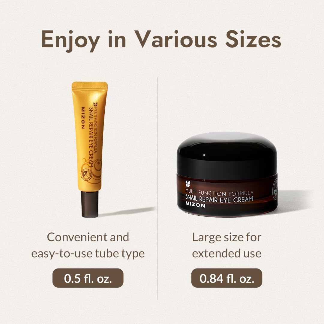 open jar of MIZON eye cream with visible surface showing nourishing, rich formula