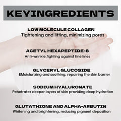 MKBLNP ingredient label close-up highlighting collagen concentration and safety