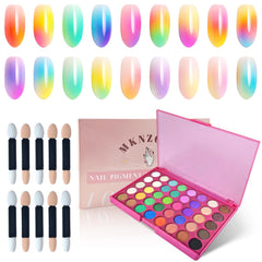 MKNZOME palette top view showing all 40 vibrant pigments and selection ease