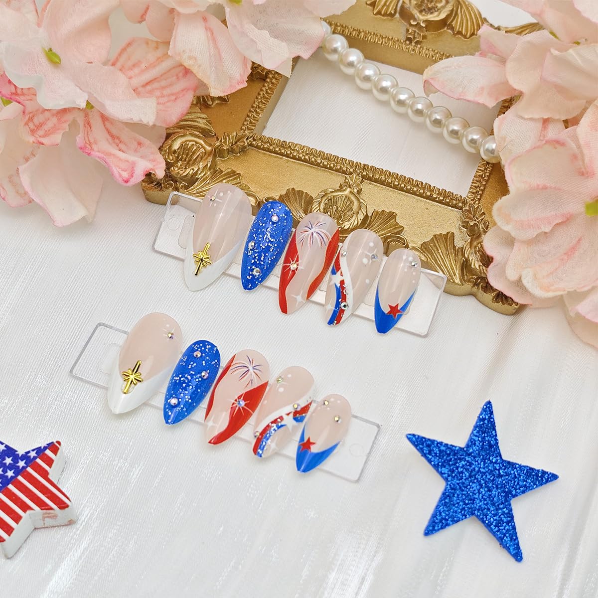 Mkwntg adhesive stickers, wooden stick and nail file set ready for fast application at home