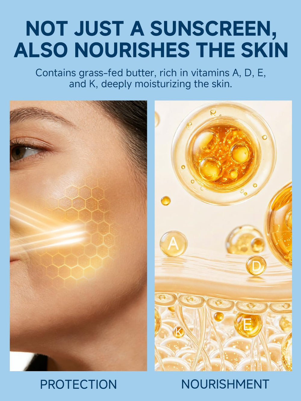 mkzea applying sunscreen to face demonstrating lightweight finish