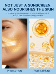 mkzea applying sunscreen to face demonstrating lightweight finish