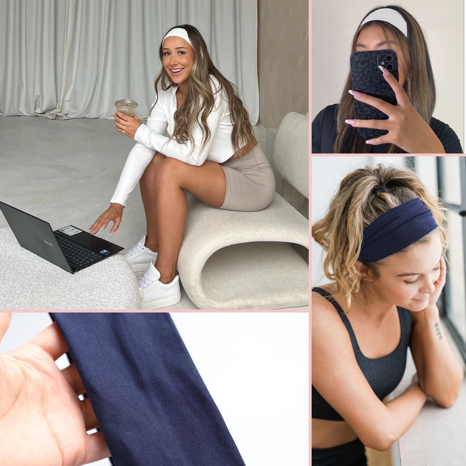 MLMOMVME headband folded narrow showing versatile styling options