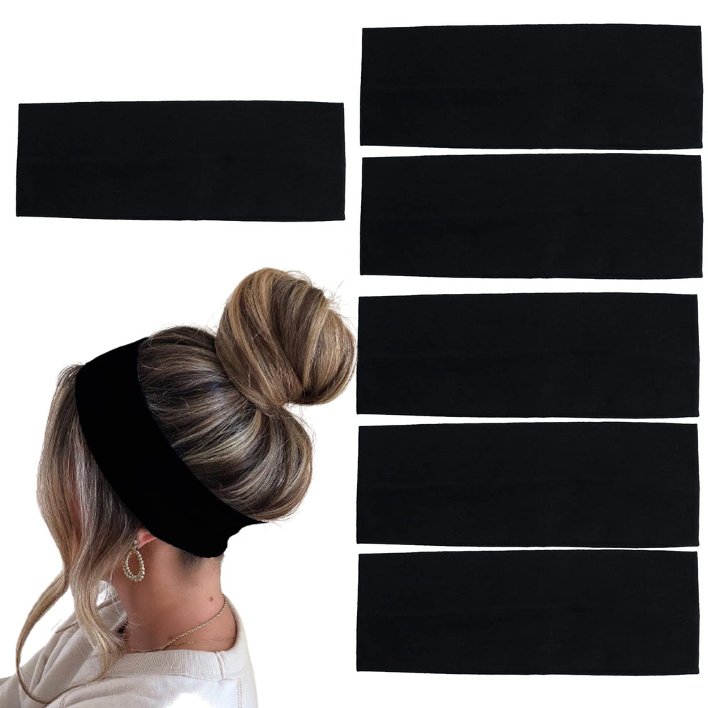 MLMOMVME front packaging showing six black headbands and durable design benefits