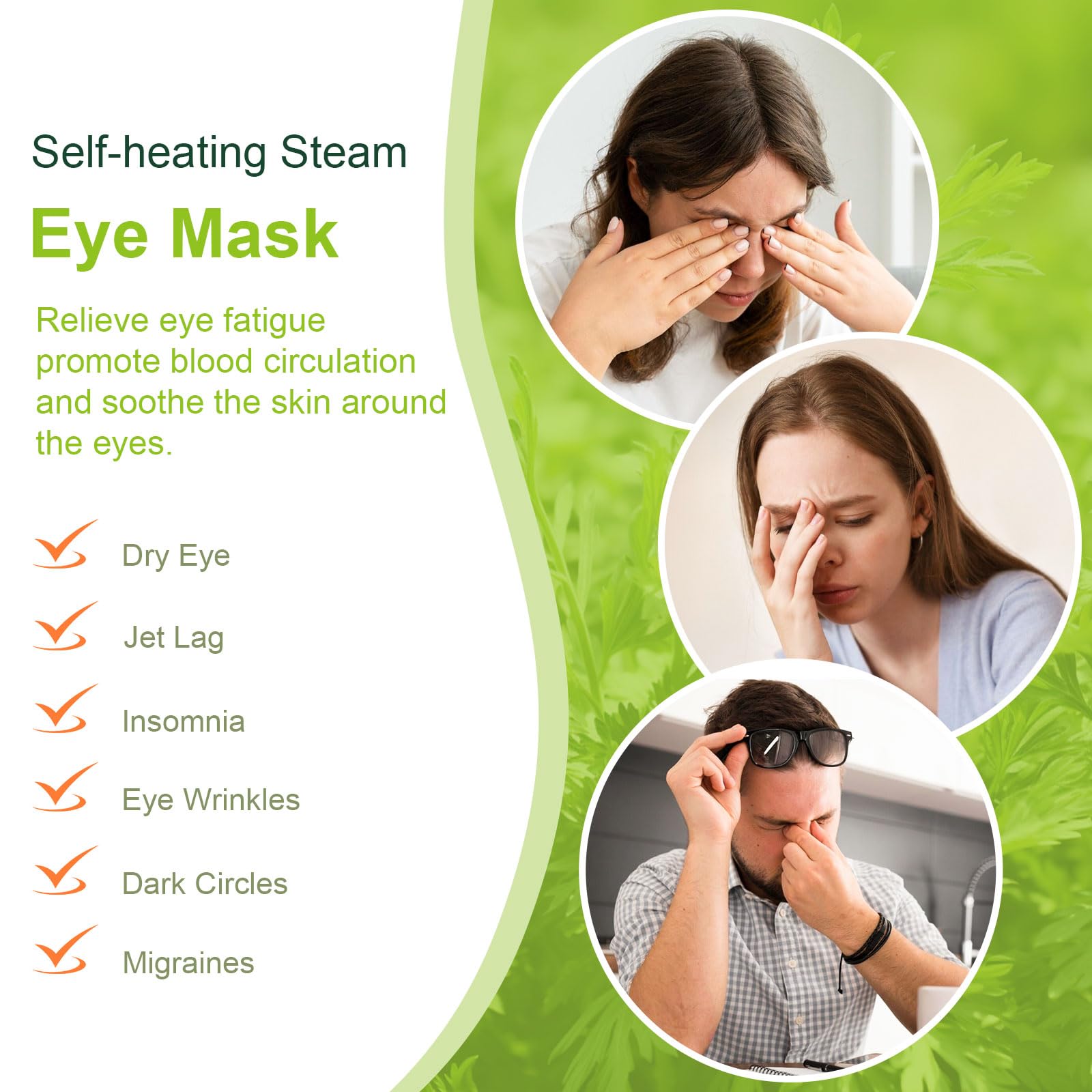 Mnswand mask on model relaxing to illustrate stress relief during rest