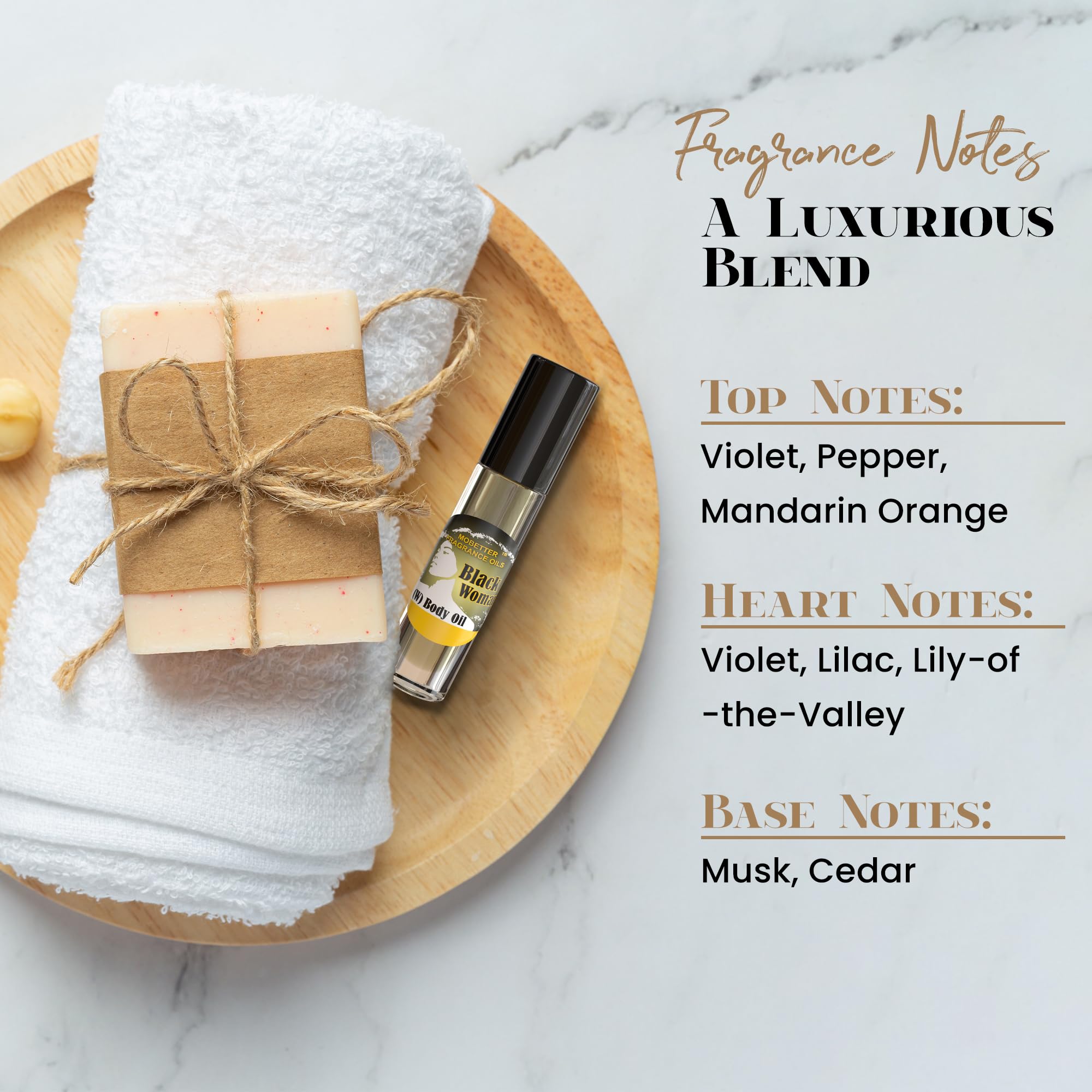 MOBETTER FRAGRANCE OILS beside lipstick showing compact travel size and easy carry