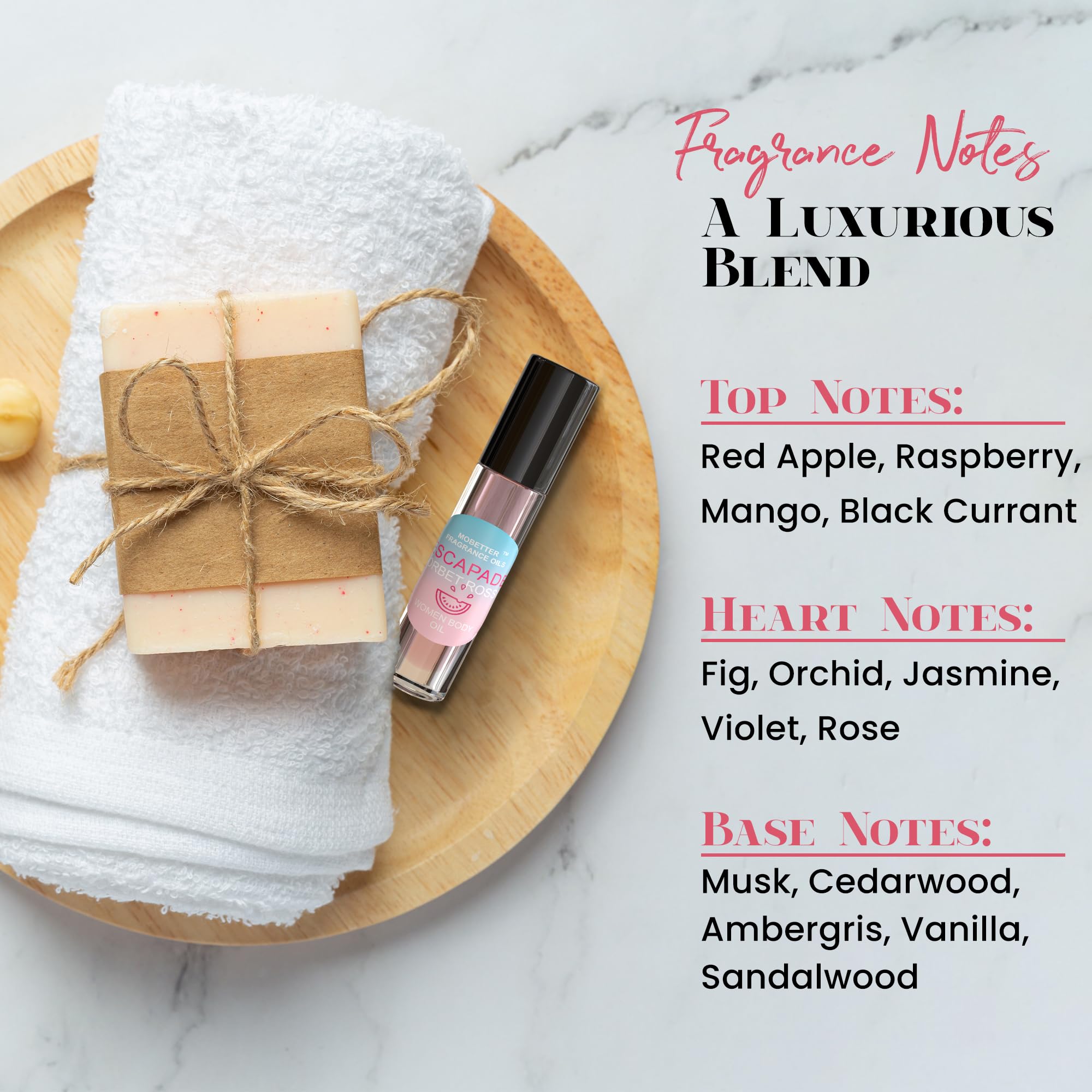 MOBETTER FRAGRANCE OILS label detail emphasizing product name and concentrated formula benefits