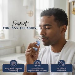 MOBETTER FRAGRANCE OILS bottle held in hand to show scale and convenient travel size benefit