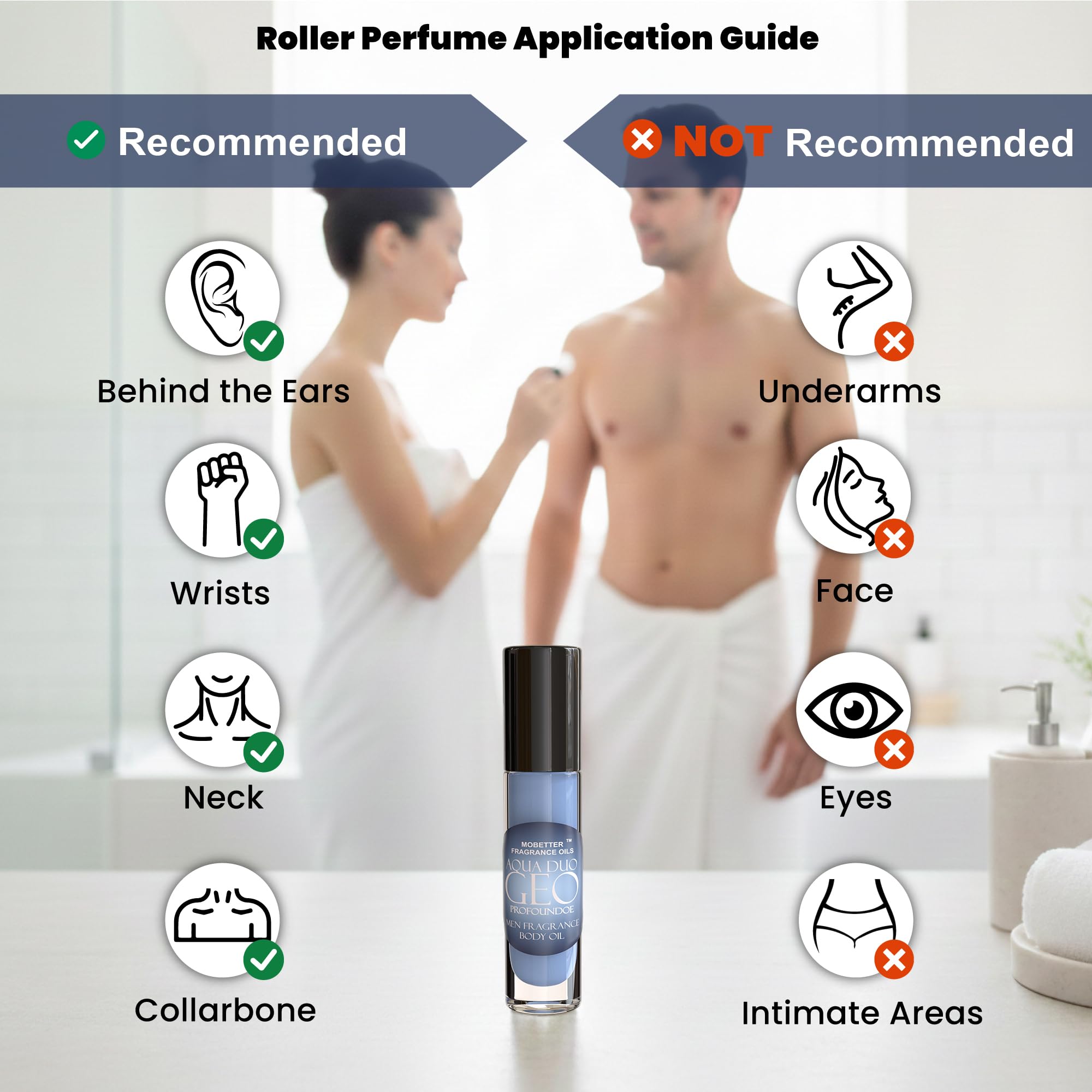 MOBETTER FRAGRANCE OILS bottle on bathroom counter in morning routine, quick scent boost