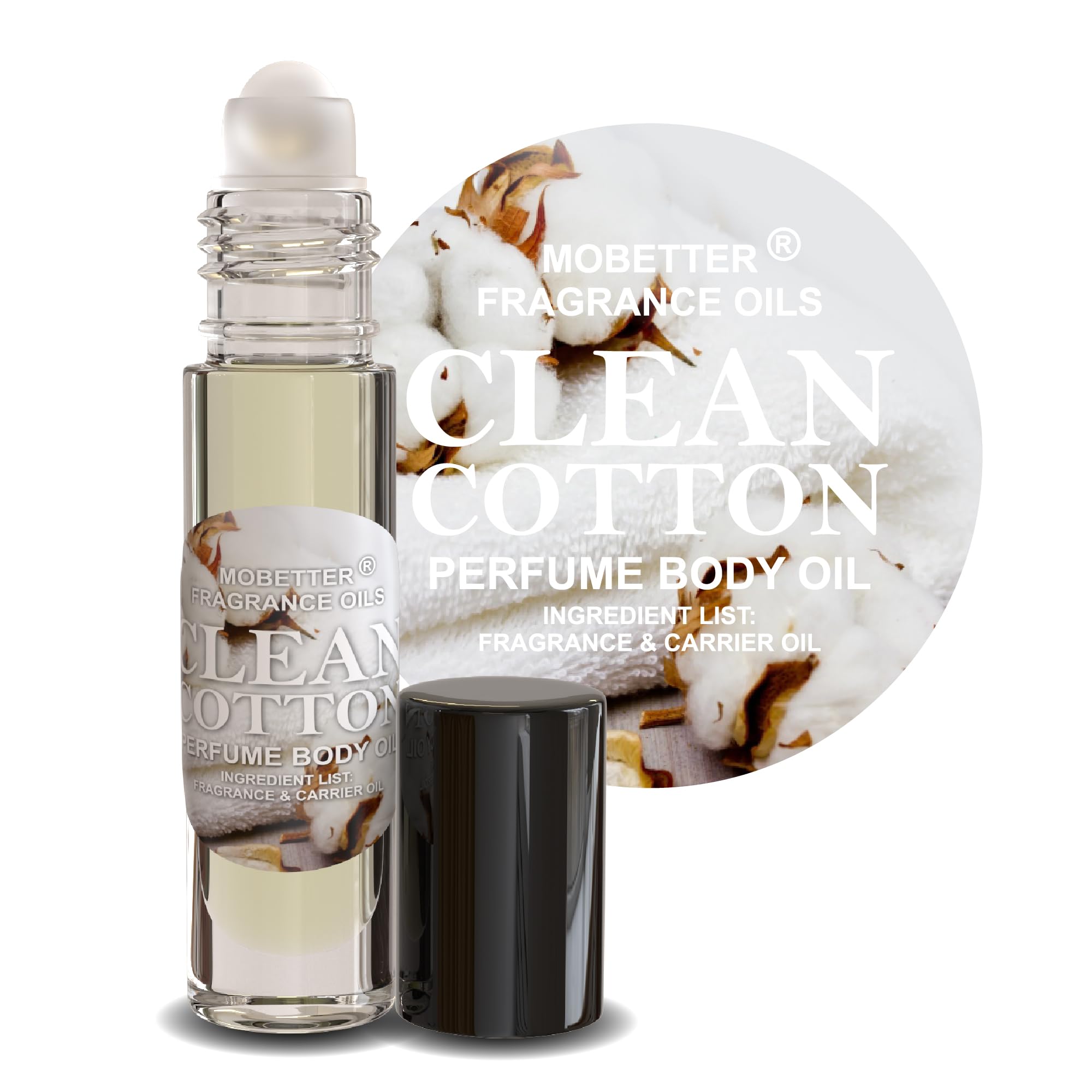 MOBETTER FRAGRANCE OILS cap and roller close-up displaying secure closure and smooth application