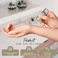 MOBETTER FRAGRANCE OILS held in hand in a casual setting demonstrating discreet reapplication
